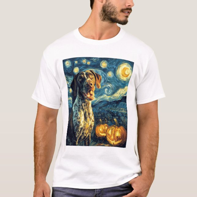 German Shorthaired Pointer 2 Cute Dog Halloween Ja T-Shirt (Front)