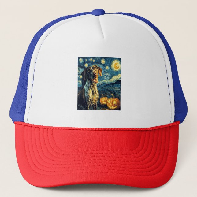 German Shorthaired Pointer 2 Cute Dog Halloween Ja Trucker Hat (Front)
