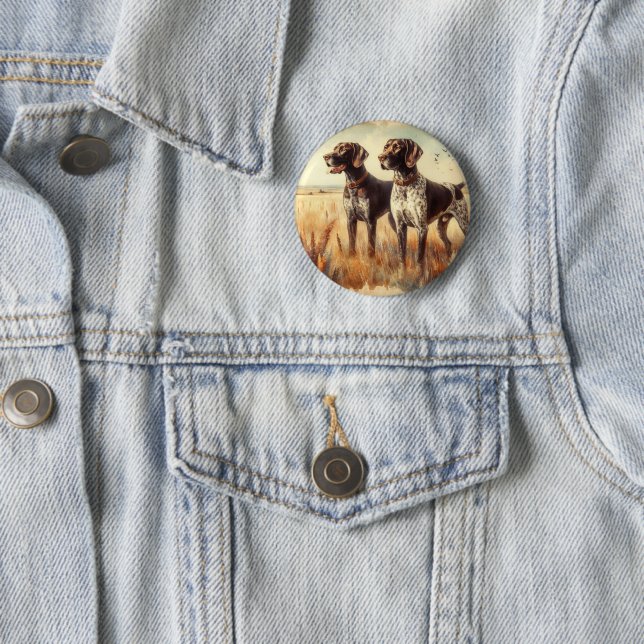 German Shorthaired Pointer 2 Inch Round Button (In Situ)