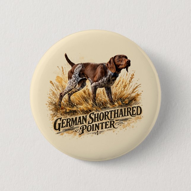German Shorthaired Pointer 2 Inch Round Button (Front)