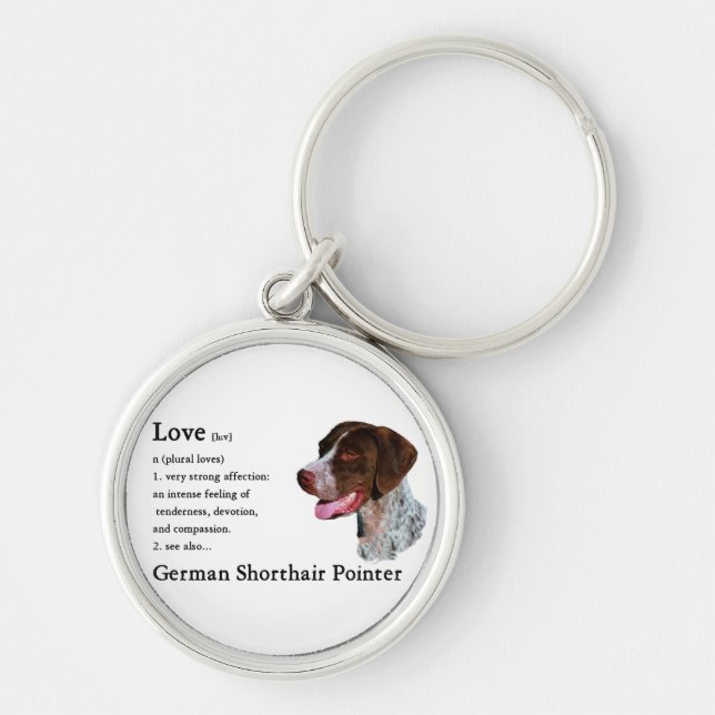 German Shorthaired Pointer Art Love Is Keychain (Front)