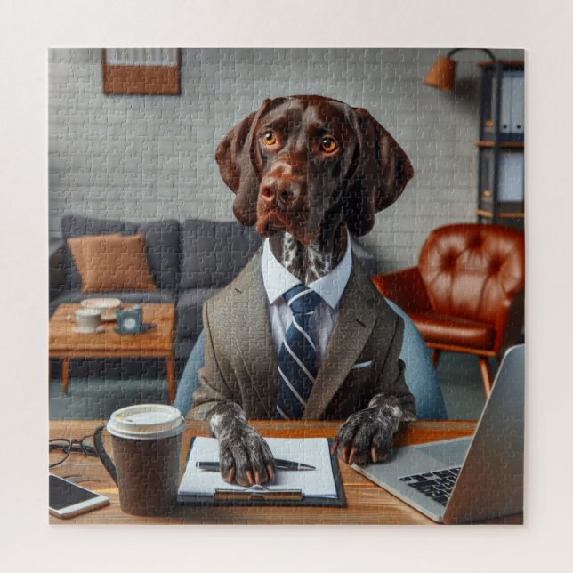 German Shorthaired Pointer as a Businessperson Jigsaw Puzzle (Vertical)