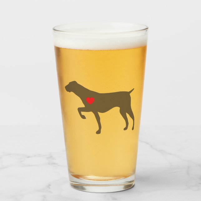 German Shorthaired Pointer Beer Glass (Front Filled)