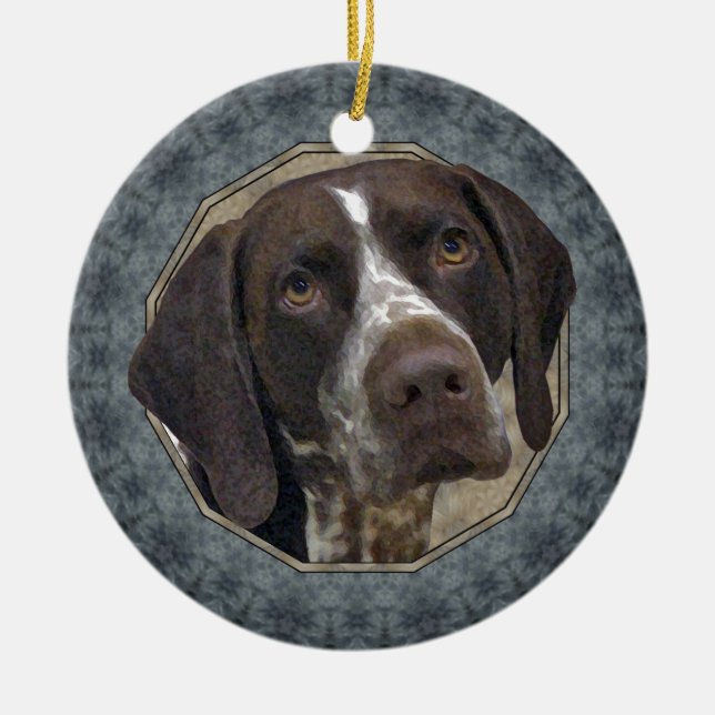 German Shorthaired Pointer Ceramic Ornament (Front)