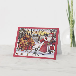 German Shorthaired Pointer Christmas Card Santa3