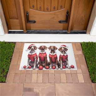 German Shorthaired Pointer Christmas Dress Santa Doormat