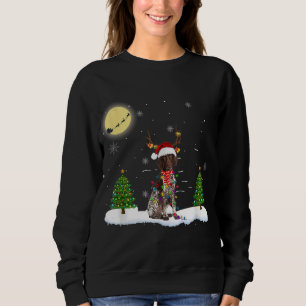 German Shorthaired Pointer Christmas Lights Santa Sweatshirt