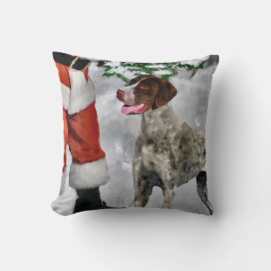 German Shorthaired Pointer Christmas Throw Pillow