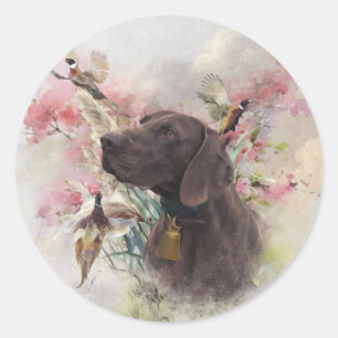 German shorthaired pointer classic round sticker