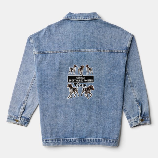 German Shorthaired Pointer Crew  Denim Jacket (Back)