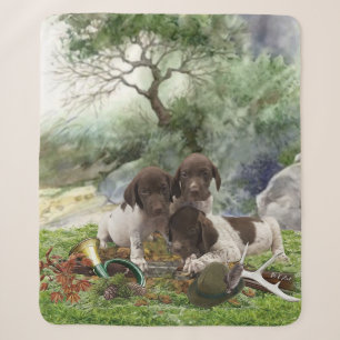German Shorthaired Pointer cute puppies Sherpa Blanket