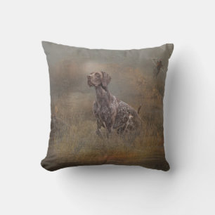 German Shorthaired Pointer ,Deutsch Kurzhaar Tapes Outdoor Pillow