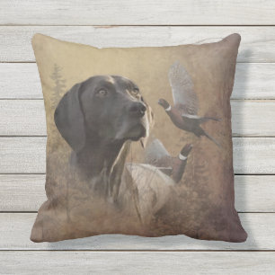 German Shorthaired Pointer ,Deutsch Kurzhaar Tapes Outdoor Pillow