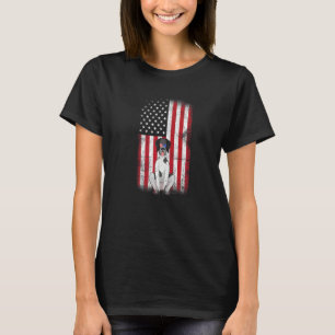 German Shorthaired Pointer Dog American Flag Fourt T-Shirt