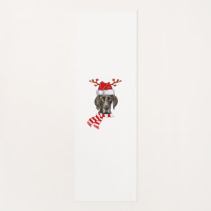 German Shorthaired Pointer Dog Antlers Santa Chris Yoga Mat