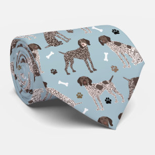 German Shorthaired Pointer Dog Bone and Paw Print  Tie