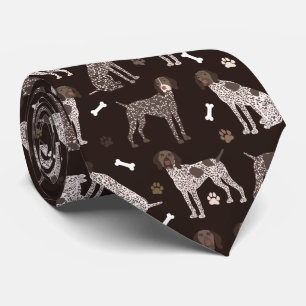 German Shorthaired Pointer Dog Bone and Paw Print Tie