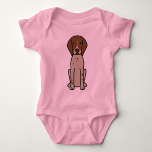 German Shorthaired Pointer Dog Cartoon Baby Bodysuit
