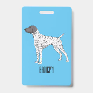German Shorthaired Pointer dog cartoon Badge
