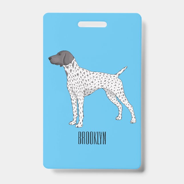 German Shorthaired Pointer dog cartoon Badge (Front)