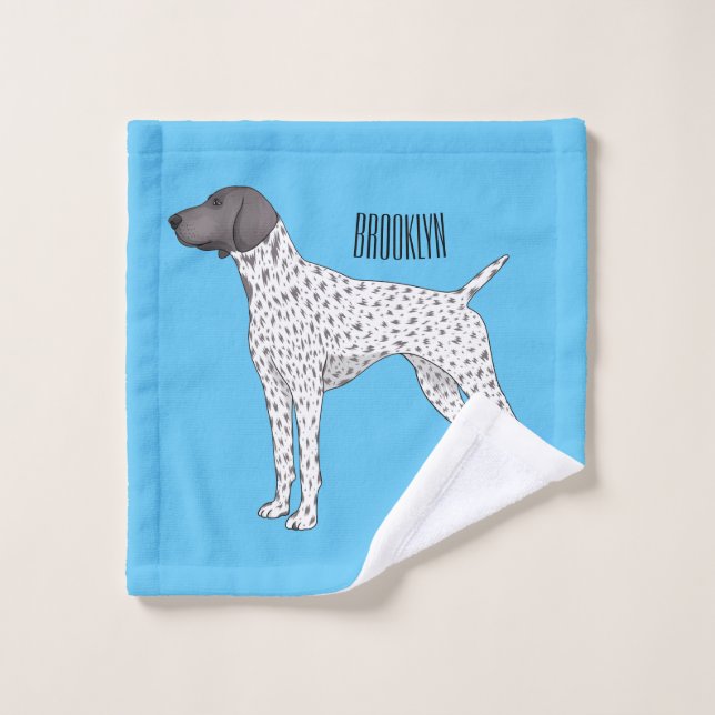 German Shorthaired Pointer dog cartoon Bath Towel Set (Wash Cloth)