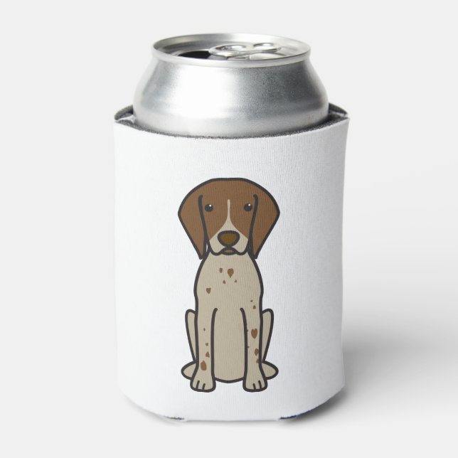 German Shorthaired Pointer Dog Cartoon Can Cooler (Can Front)