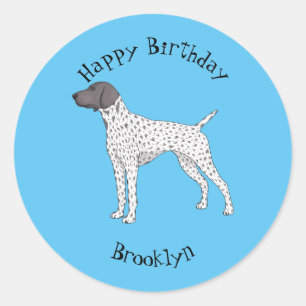 German Shorthaired Pointer dog cartoon Classic Round Sticker
