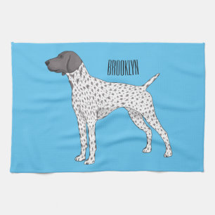 German Shorthaired Pointer dog cartoon Kitchen Towel