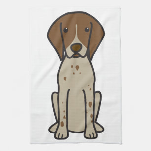German Shorthaired Pointer Dog Cartoon Kitchen Towel