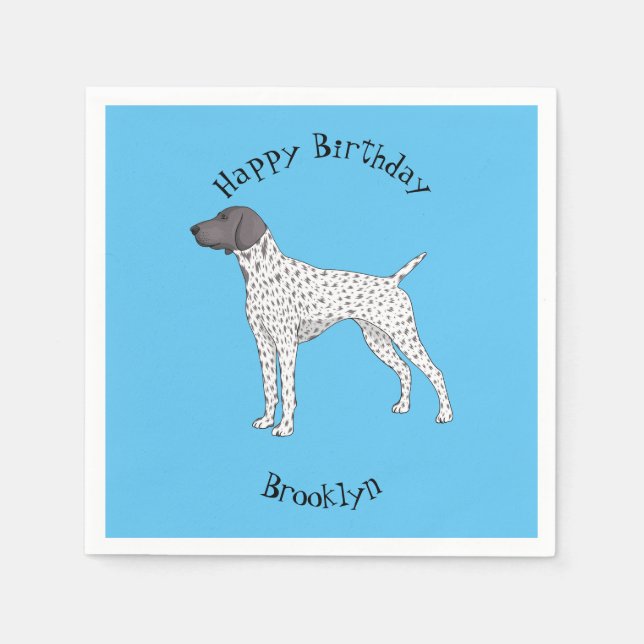 German Shorthaired Pointer dog cartoon Napkin (Front)