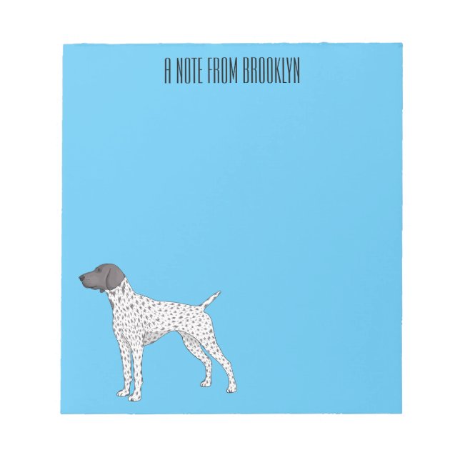 German Shorthaired Pointer dog cartoon  Notepad (Front)