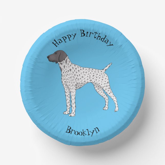 German Shorthaired Pointer dog cartoon Paper Plate (Front)