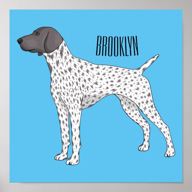 German Shorthaired Pointer dog cartoon Poster (Front)