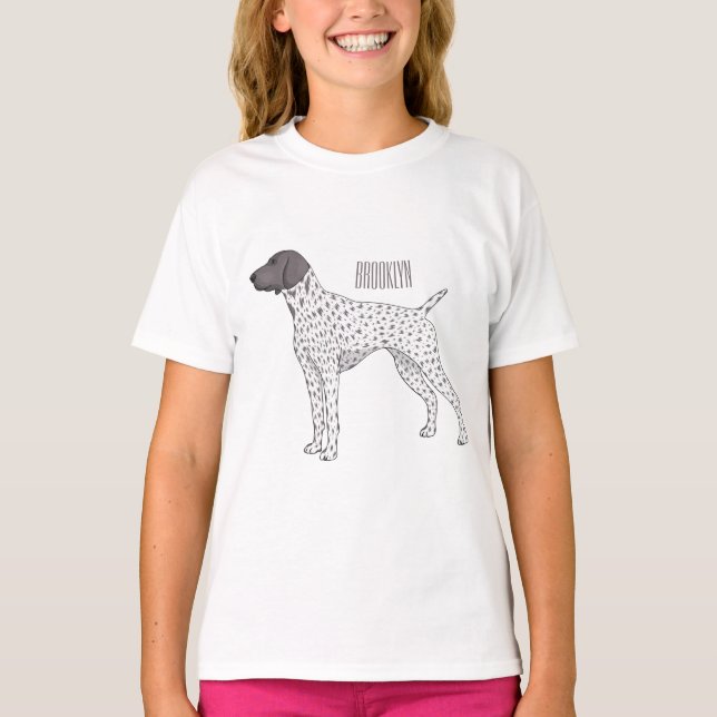 German Shorthaired Pointer dog cartoon T-Shirt (Front)