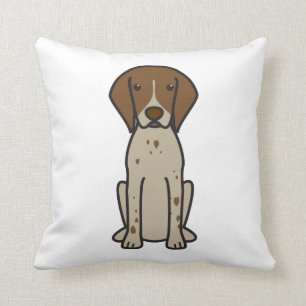 German Shorthaired Pointer Dog Cartoon Throw Pillow