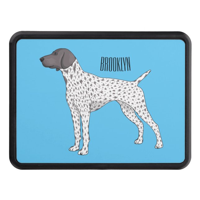 German Shorthaired Pointer dog cartoon Trailer Hitch Cover (Front)