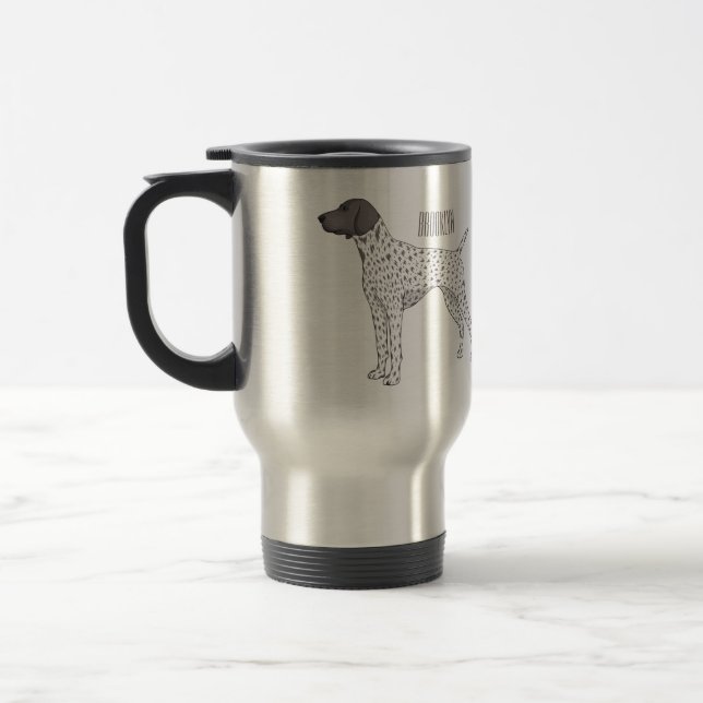 German Shorthaired Pointer dog cartoon  Travel Mug (Left)