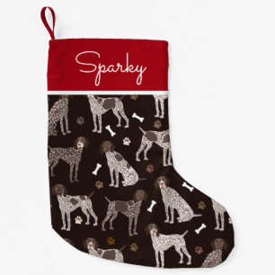 German Shorthaired Pointer Dog Custom Name Small Christmas Stocking