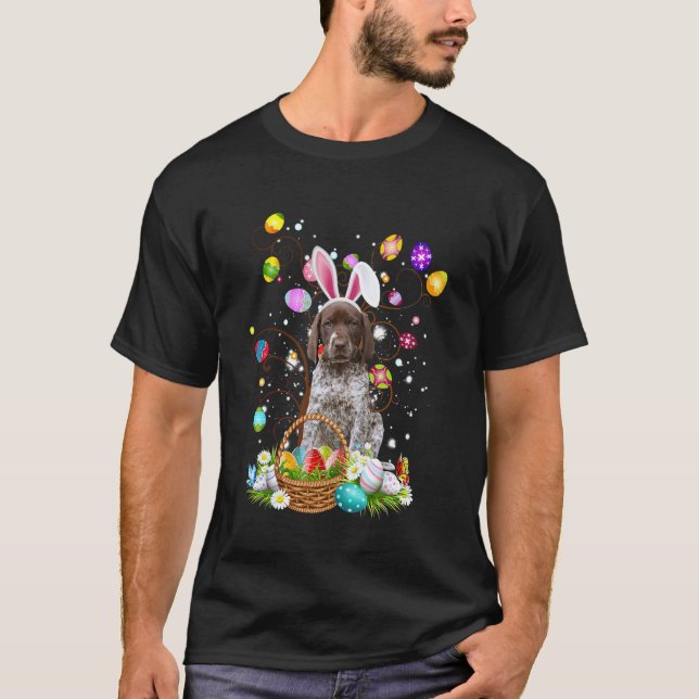 German Shorthaired Pointer Dog Easter Egg Hunting  T-Shirt (Front)