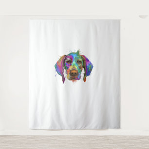 German Shorthaired Pointer Dog Face Colourful Pop Tapestry