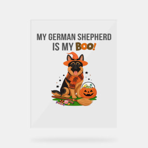 German Shorthaired Pointer Dog – Halloween Moon Si Acrylic Sign