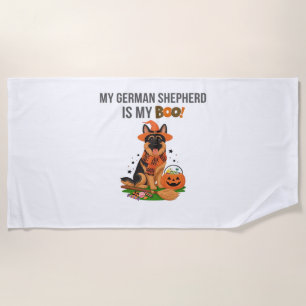 German Shorthaired Pointer Dog – Halloween Moon Si Beach Towel