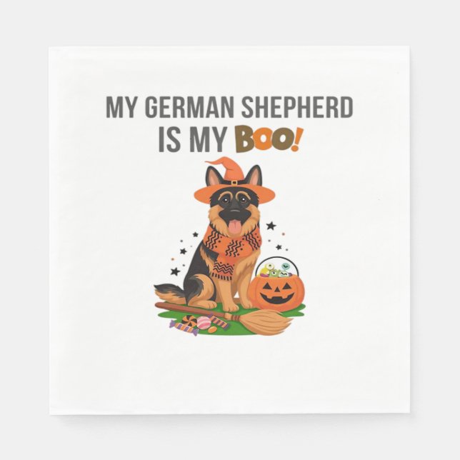 German Shorthaired Pointer Dog – Halloween Moon Si Napkin (Front)