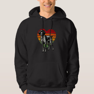 German Shorthaired Pointer Dog Heart Vintage Dog L Hoodie