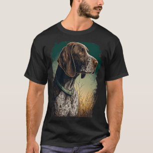 German Shorthaired Pointer Dog Portrait Tie and Dy T-Shirt