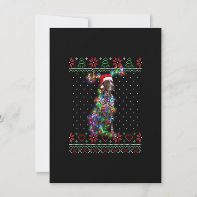 German Shorthaired Pointer Dog Ugly Sweater Christ Invitation (Front)