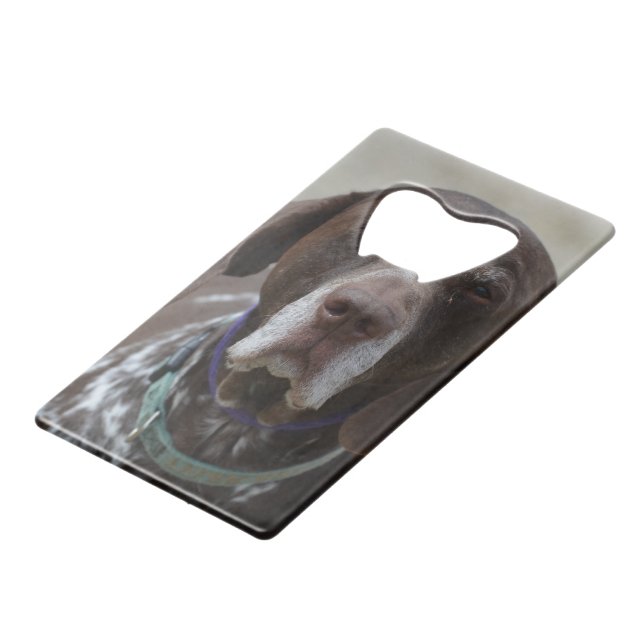 German Shorthaired Pointer Dog Wallet Bottle Opener (Front Angled)