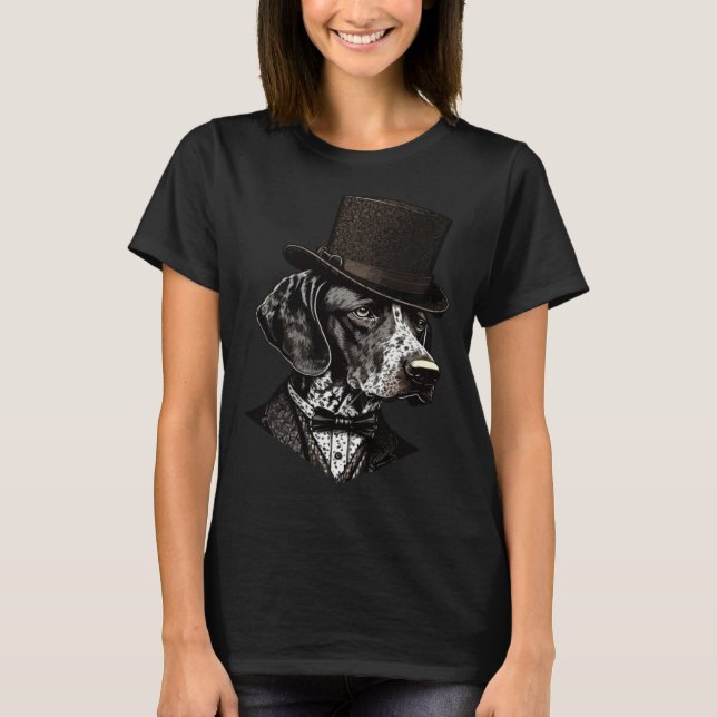 German Shorthaired Pointer Dog Wearing Fancy Top H (Front)