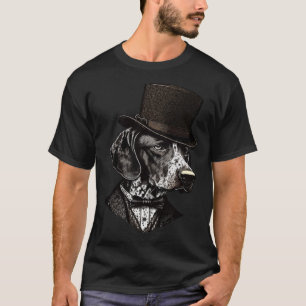 German Shorthaired Pointer Dog Wearing Fancy Top H