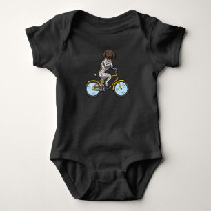 German Shorthaired Pointer Dog With Bike Baby Bodysuit